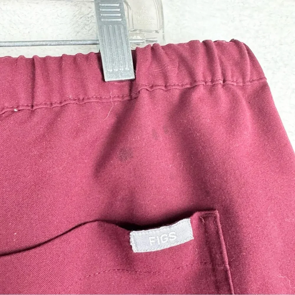 FIGS Men's Pisco Basic Drawstring Scrub Pants In Burgundy‎ Maroon Size XL Doctor